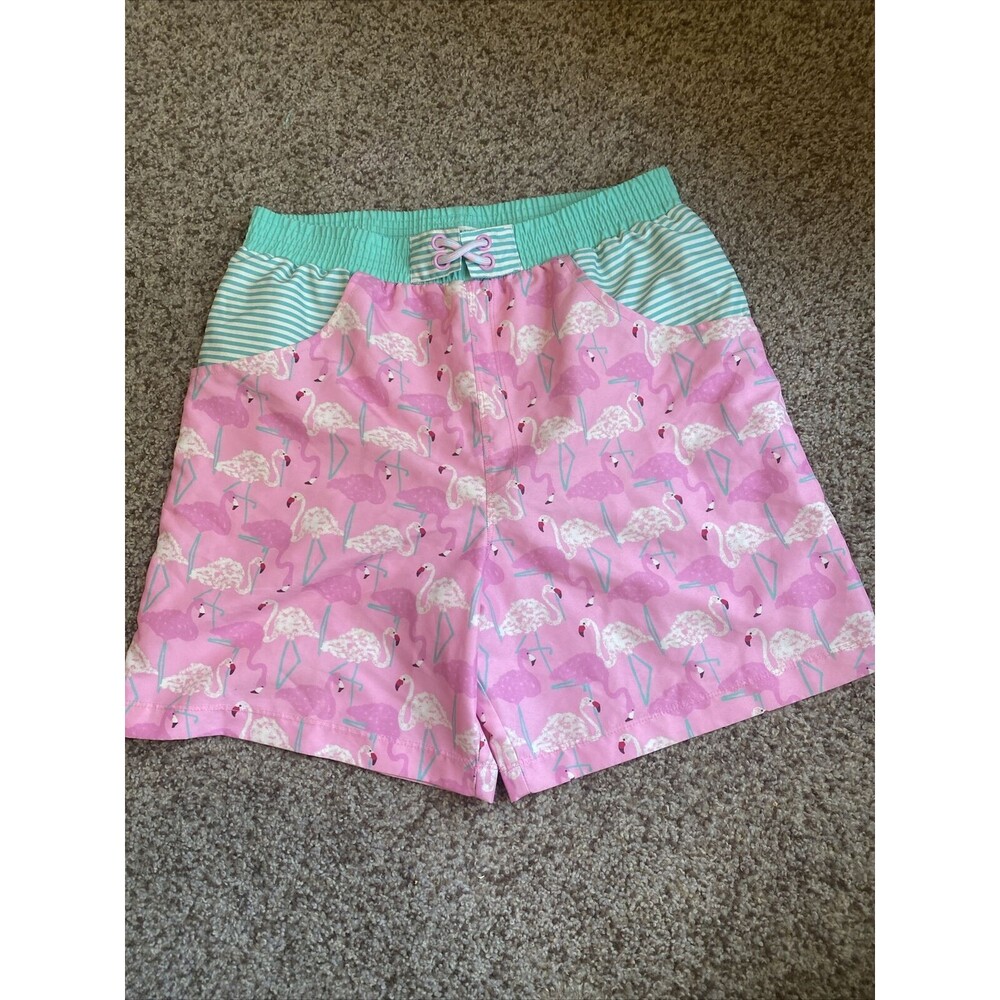 MATILDA JANE Enchanted Garden Flamingo Fan Club Swim Trunks size 16